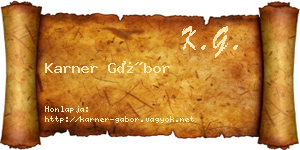 Karner Gábor névjegykártya